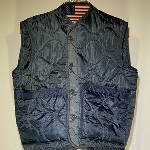 Vintage Military jacket Upscaled Blue Vest